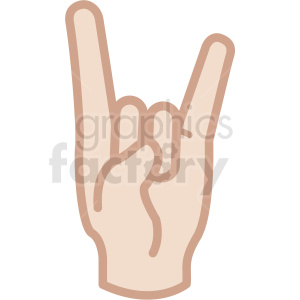 white hand devil horns gesture vector icon clipart. Royalty-free icon # 406792