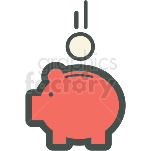 piggy bank deposit vector icon clipart.