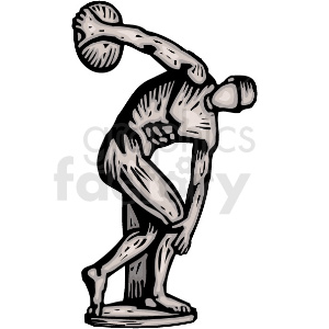 A Statue of a Man Throwing a Disc clipart. Commercial use image # 156339