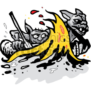 clipart - fire goblin illustration.