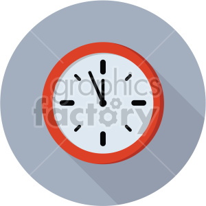 clipart - clock on gray circle background.