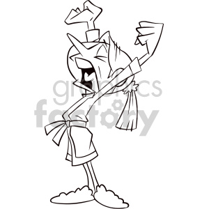 clipart - black and white tired girl cartoon character.