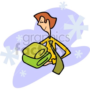 person holding towels clipart.