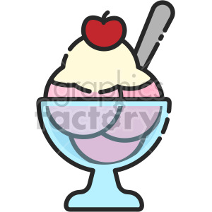 Ice Cream Sundae clipart. Commercial use icon # 407939