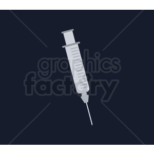 syringe icon on dark blue background clipart.