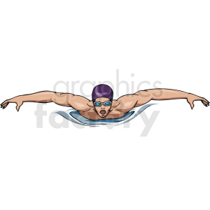 man doing butterfly stroke clipart. Royalty-free image # 169929