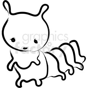 black+white cartoon drawing animal caterpillar