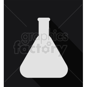 science beaker silhouette clipart on black background .