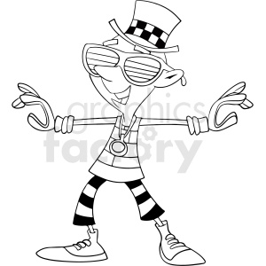 black and white electric daisy carnival rave cartoon character clipart  #411419 at Graphics Factory.