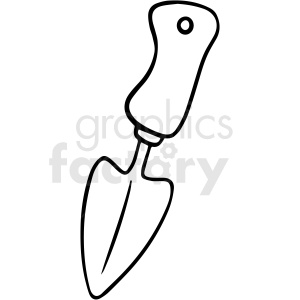 cartoon gardening shovel bottle black white vector clipart clipart. Commercial use image # 411498