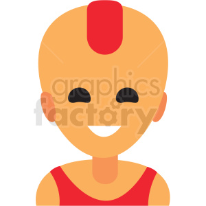 clipart - girl with mohawk avatar icon vector clipart.