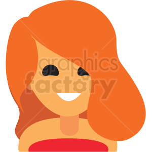 clipart - girl with red hair avatar icon vector clipart.