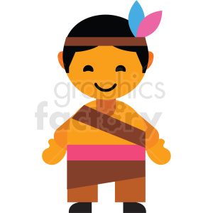 Native American character icon vector clipart .
