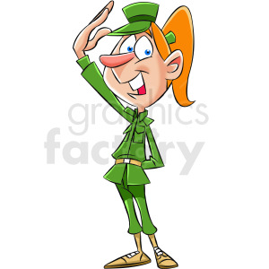 cartoon woman female girl military soldier character