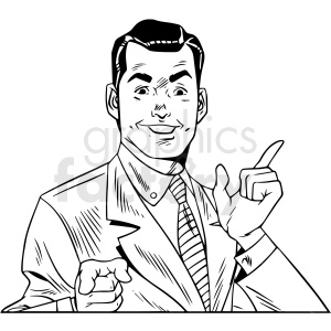 black white vintage man telling a story vector clipart clipart. Royalty-free image # 412535