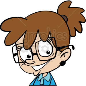 cartoon nerd girl head vector clipart clipart. Commercial use image # 413043
