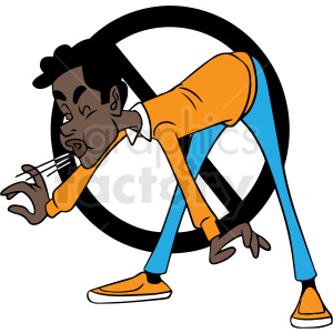 clipart - african american no caughing cartoon vector clipart.
