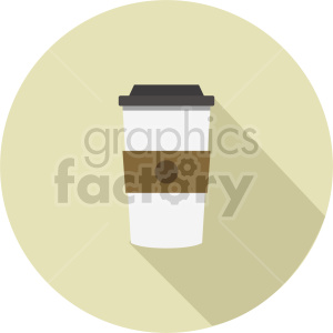 coffe cup on yellow circle background vector clipart.