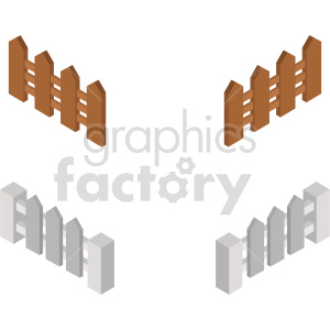 isometric fence vector icon clipart s1 .