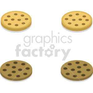 isometric cookies vector icon clipart bundle .