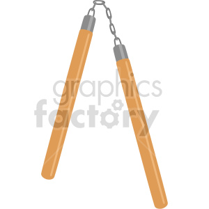 wooden nunchucks vector clipart clipart. Commercial use image # 414814