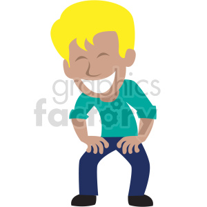 clipart - cartoon man with blonde hair laughing out loud vector clipart.