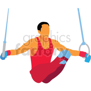 Olympic man doing rings vector design clipart.