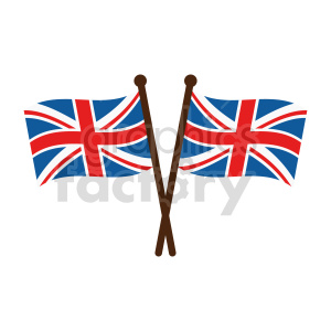 clipart - crossed Great Britain flags vector clipart 03.