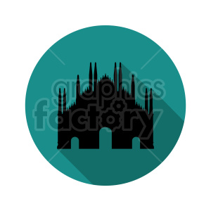 Duomo di Milano vector icon clipart.