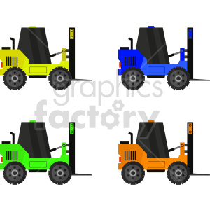 forklift vector graphic bundle clipart. Commercial use image # 417001