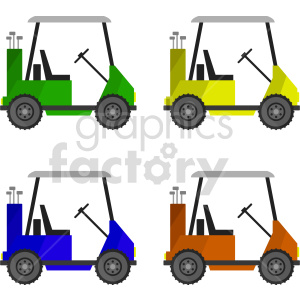 golf carts vector graphic bundle clipart.