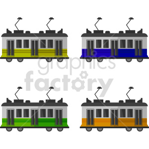 streetcar vector graphic bundle clipart.