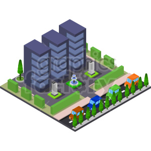 isometric buildings city skyscrappers