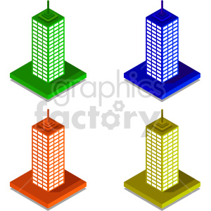 skyscrappers bundle isometric vector clipart clipart. Commercial use image # 417246