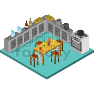 kitchen isometric vector graphic design clipart. Royalty-free image # 417265