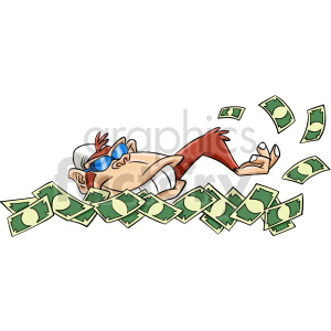 cartoon clipart ape swimming in money clipart. Royalty-free image # 417757