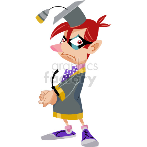 cartoon handcuffed guy graduating school clipart clipart. Commercial use image # 417854