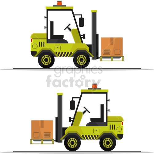 forklift loading boxes clipart graphic .