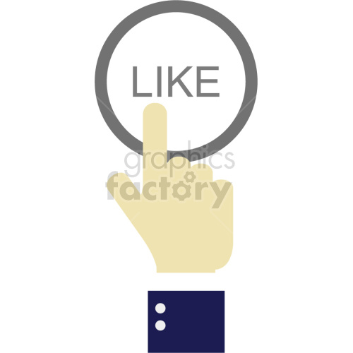 hand pressing like button vector clipart .