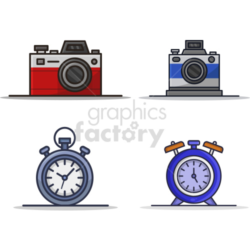 camera stopwatch clipart bundle clipart. Royalty-free image # 418305