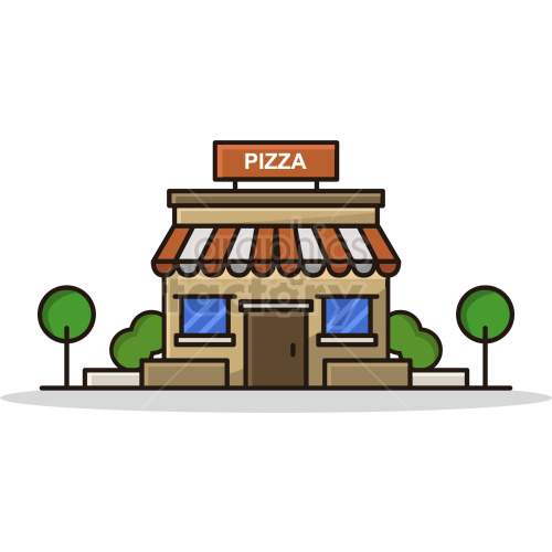 pizza shop vector graphic clipart.