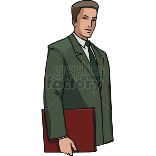 lawyer holding briefcase clipart. Royalty-free image # 418502