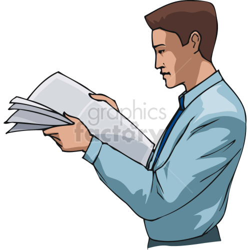 man reading newspaper clipart. Commercial use image # 418601