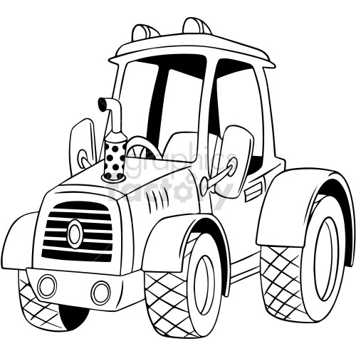black and white cartoon tractor clipart #418735 at Graphics Factory.