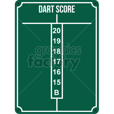 scoreboard for dartboard vector clipart