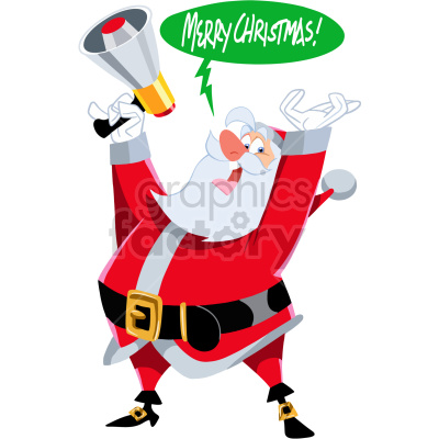 cartoon santa saying merry christmas vector clipart