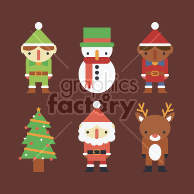 set +characters +christmas +xmas +santa+claus +reindeer +christmas+tree +elf