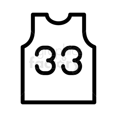 black and white vector graphic of basketball jersey icon