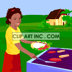   fathers day grill cookout burgers hotdogs african american  cookout005.gif Animations 2D Entertainment 