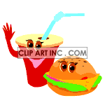 Animated burger and soft drink clipart. Royalty-free image # 120180